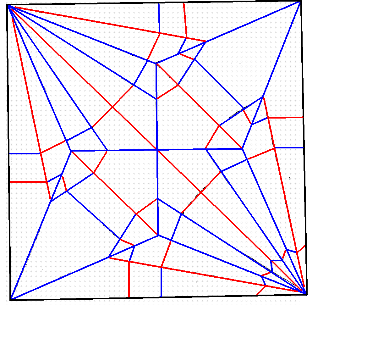 Origami crane crease pattern